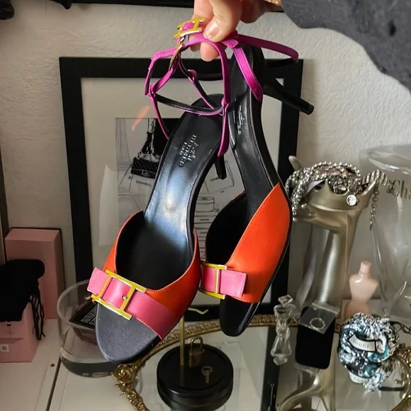 Hermès Cocktail Satin Slingbacks - Picture 4 of 8